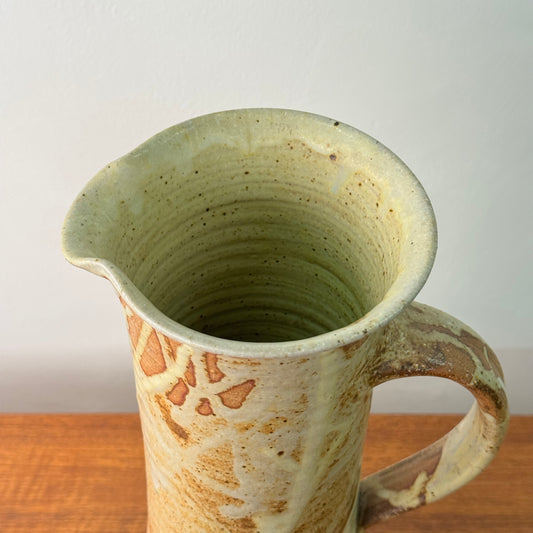 Tall studio pottery jug by Bryan Newman
