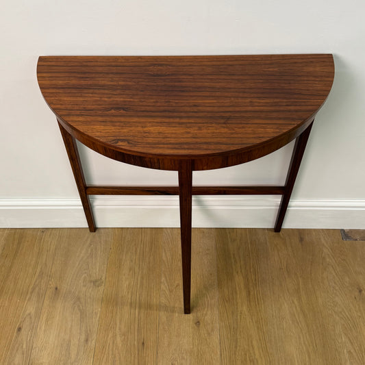 1960s Rosewood Demi lune hall table