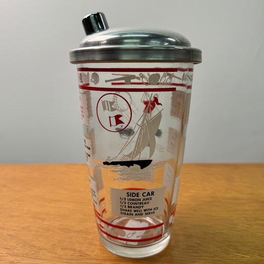 1950s glass sailor/golfer cocktail shaker