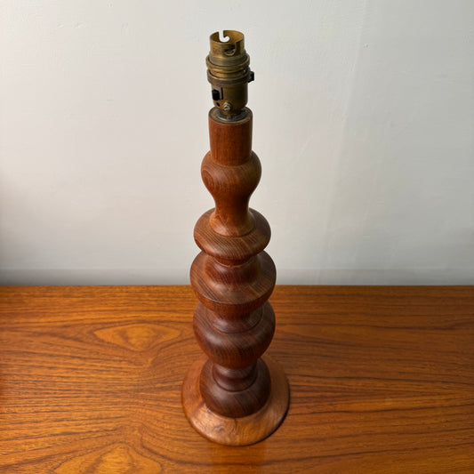 1960s teak table lamp with undulating stem