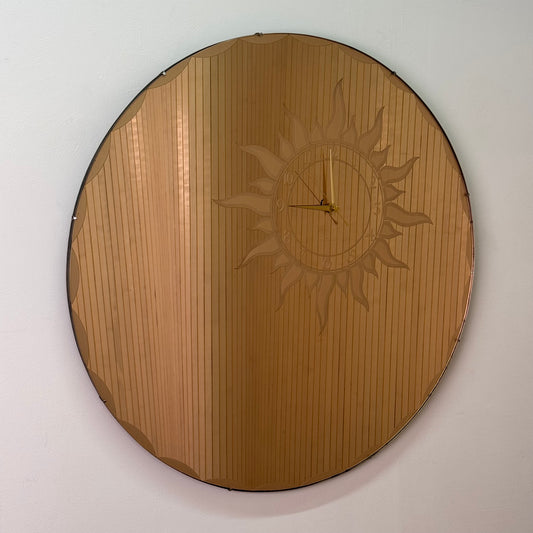 1930s Art Deco mirror with integral clock