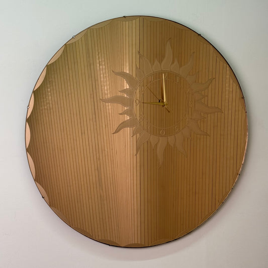 1930s Art Deco mirror with integral clock