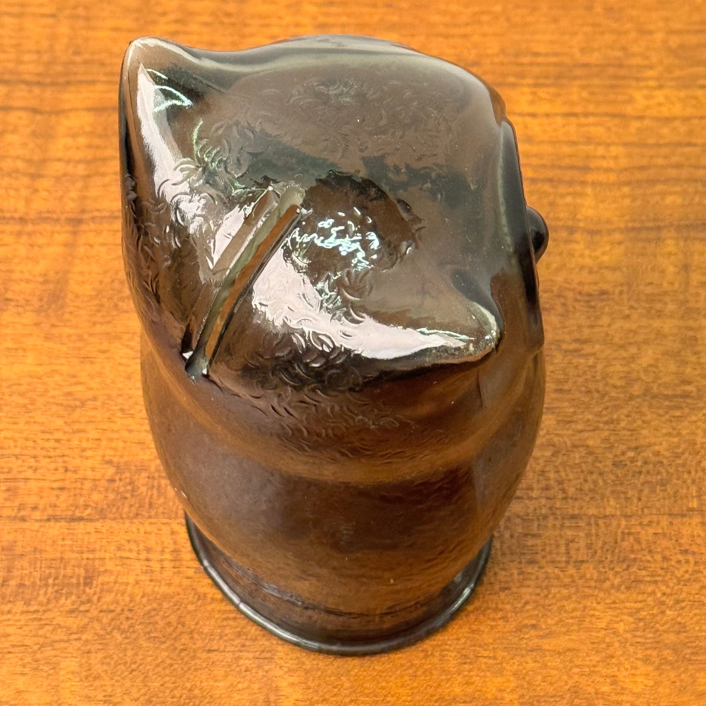 1970s glass owl money box by Cascade