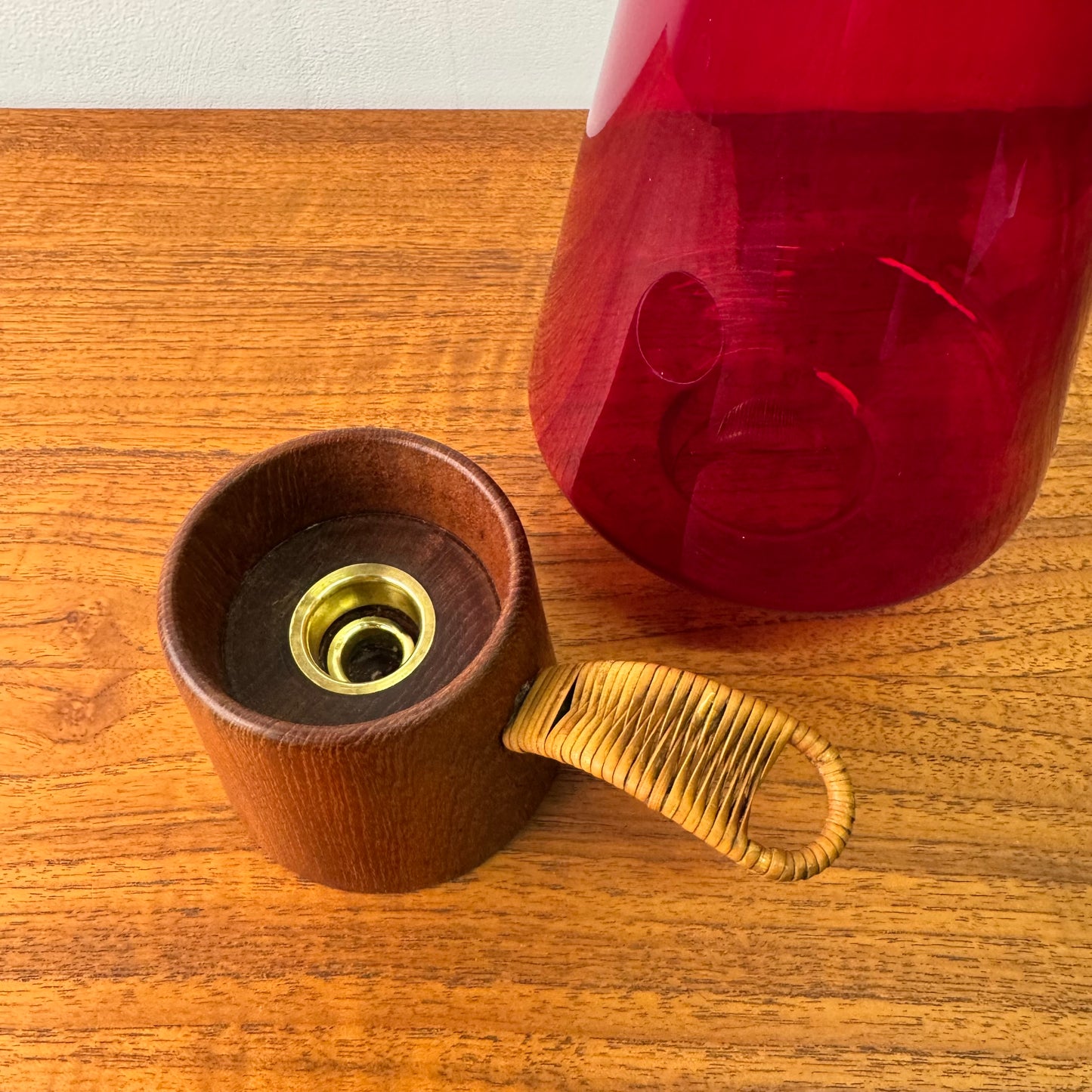 1960s Danish teak candle holder