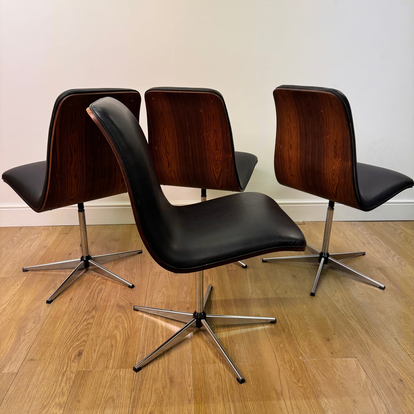 1960s Rosewood swivel chairs by Robert Heritage