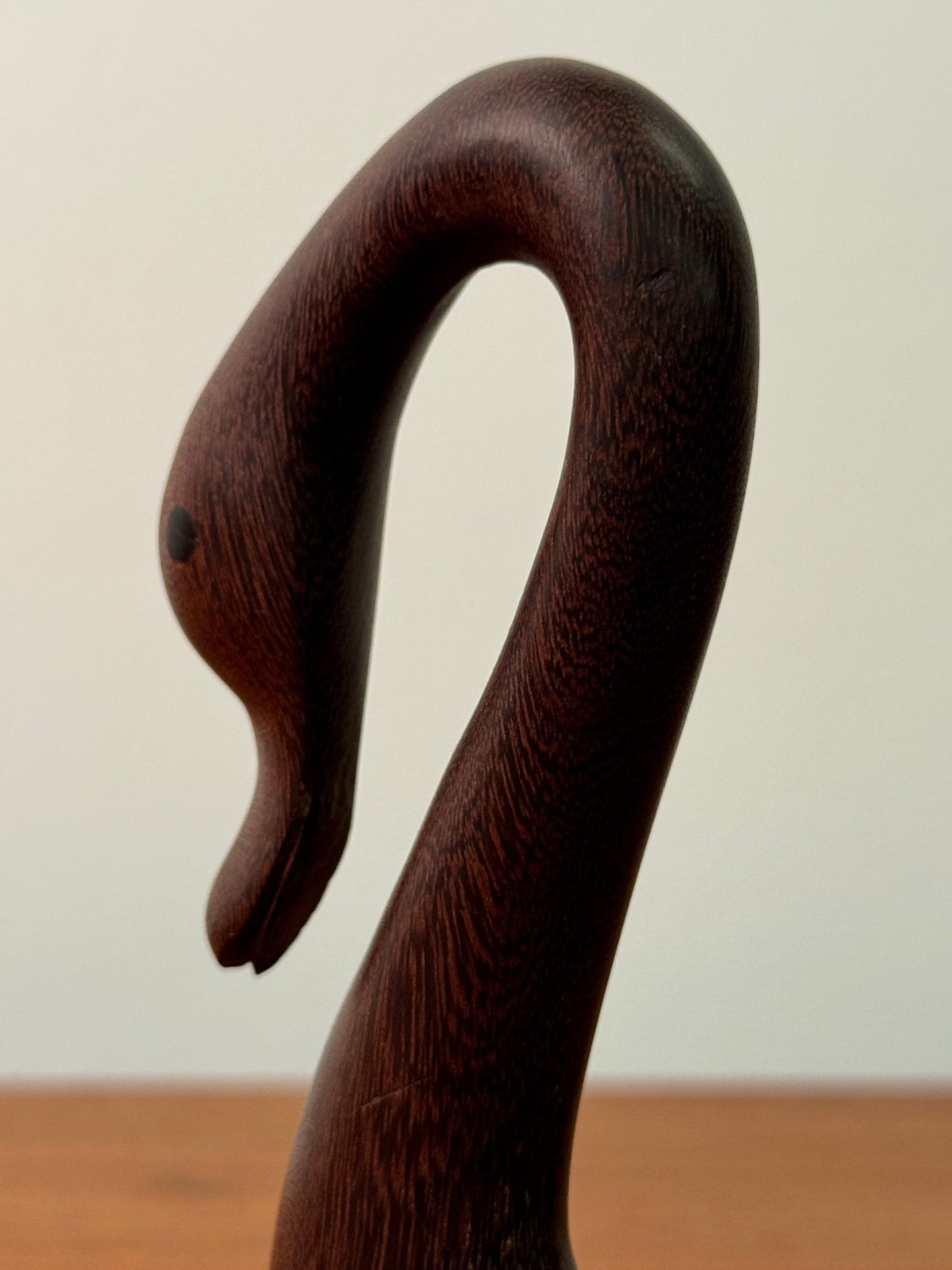 1970s carved stylised swan