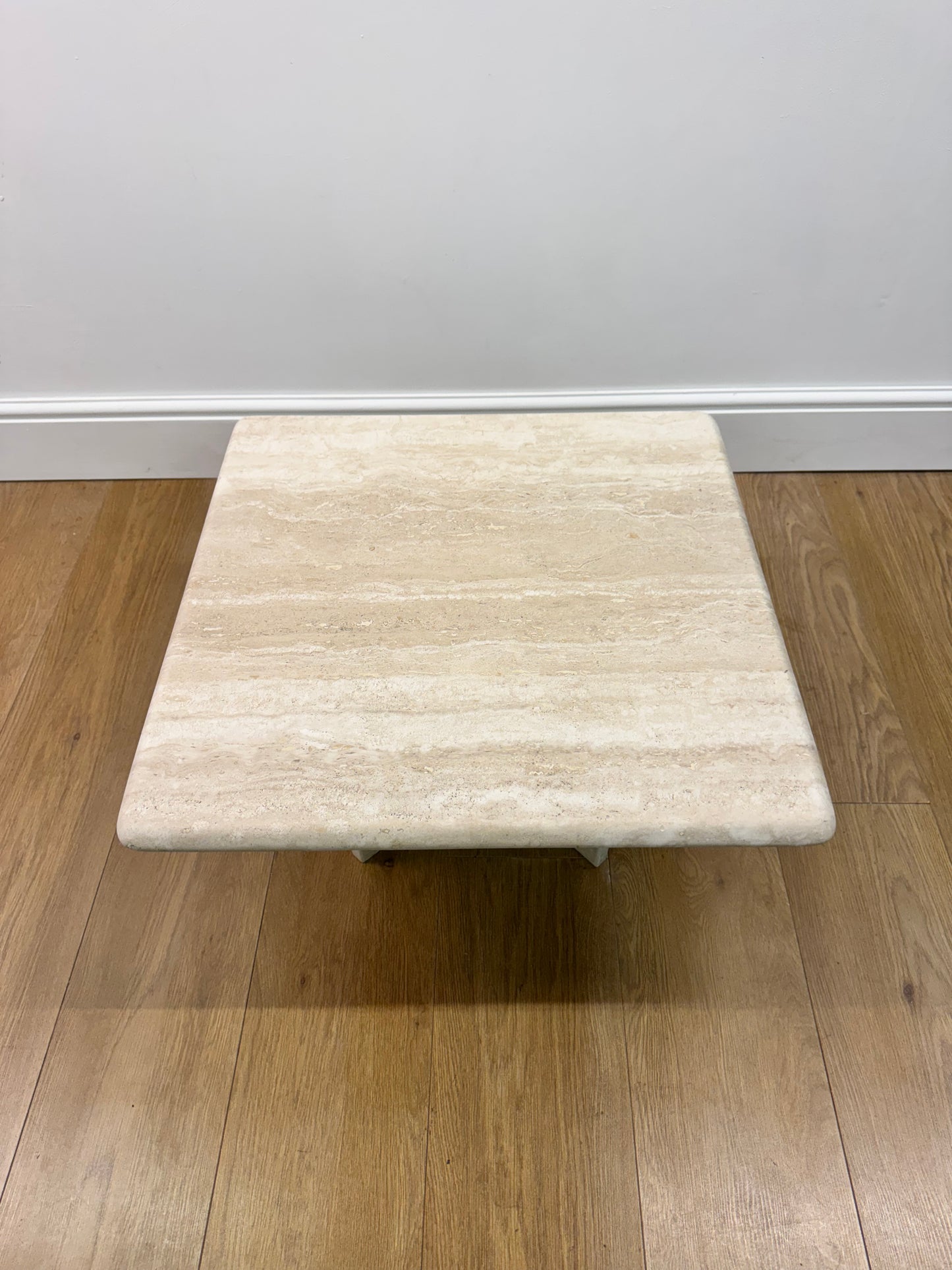 1980s Travertine marble small coffee table