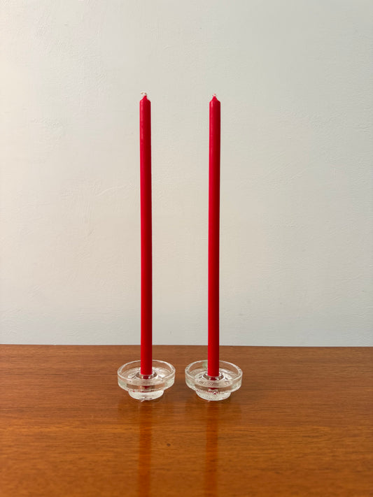 Glass candleholders made in Czechoslovakia