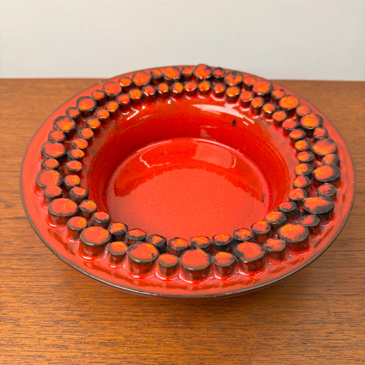Red West German ceramano ceralux bowl