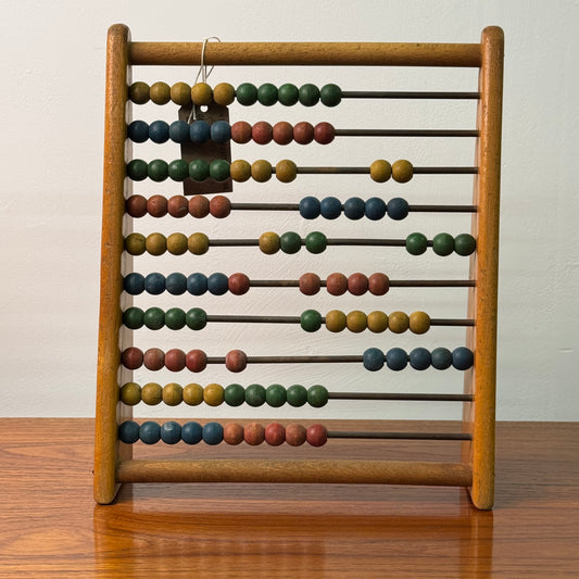 1950s vintage wooden abacus
