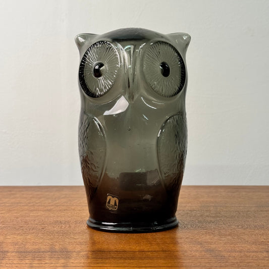 1970s glass owl money box by Cascade
