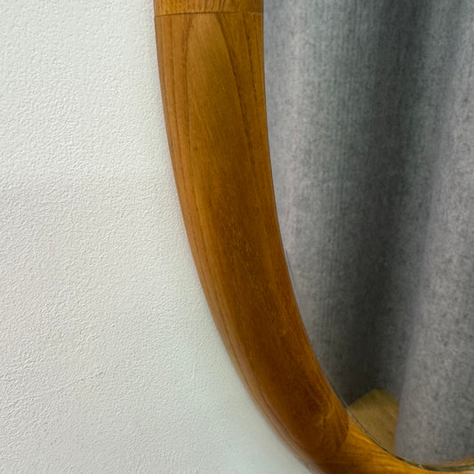 1970s elm oval wall hanging mirror