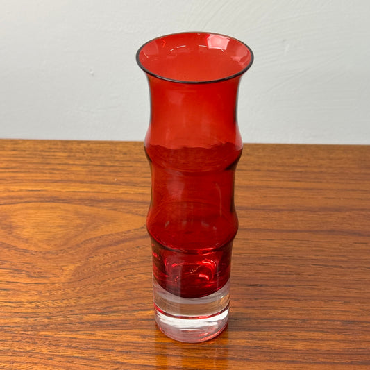 Small Red glass vase by Bo Borgstrom for Aseda Sweden
