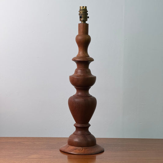 1960s teak table lamp with undulating stem