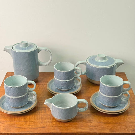 1970s Denim pattern stoneware tea set by Midwinter