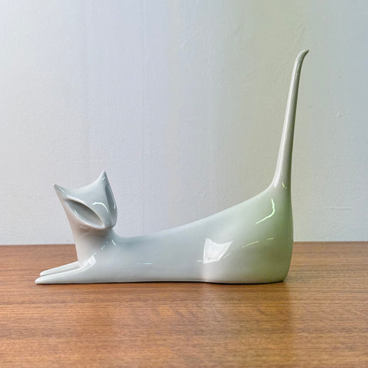 Midcentury Royal Dux stylised ceramic cat
