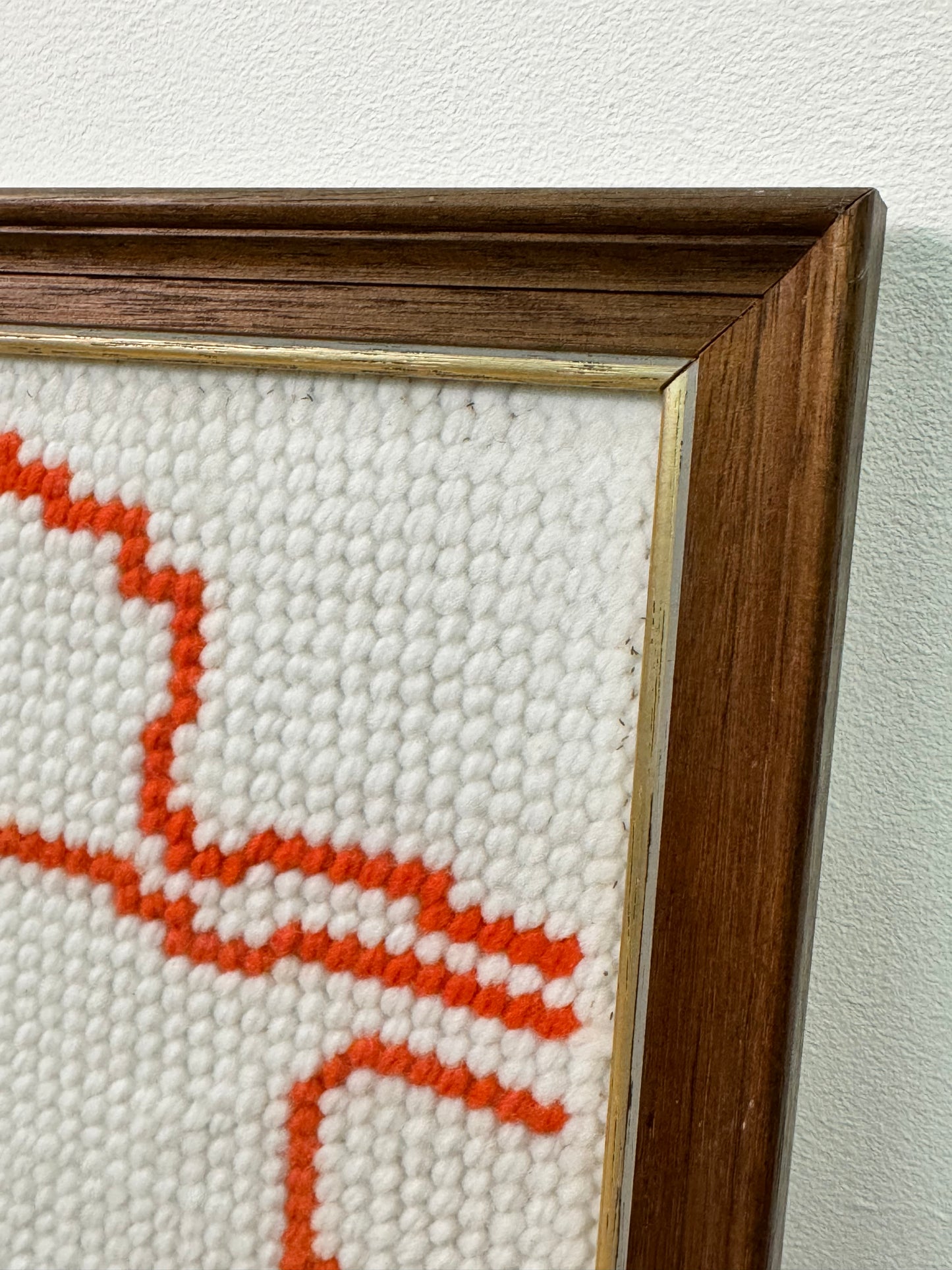 1970s tapestry picture of flying geese in a sunset