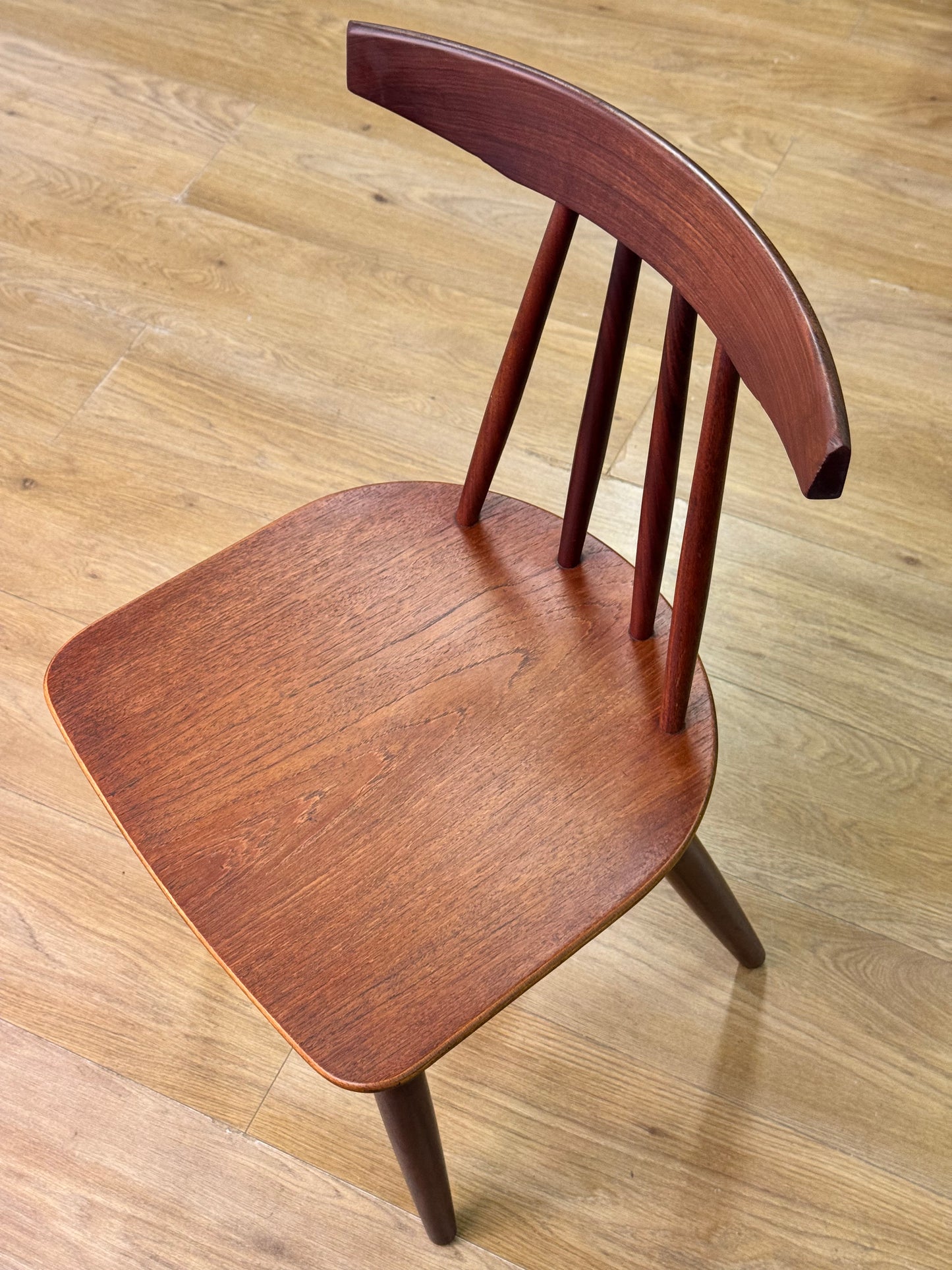 Teak stick back chair by Frem Rojle