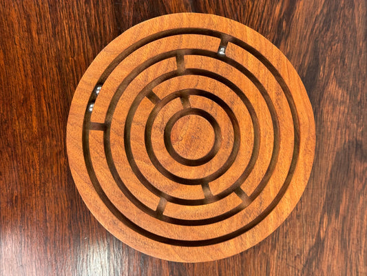 Vintage handcrafted wooden maze puzzle