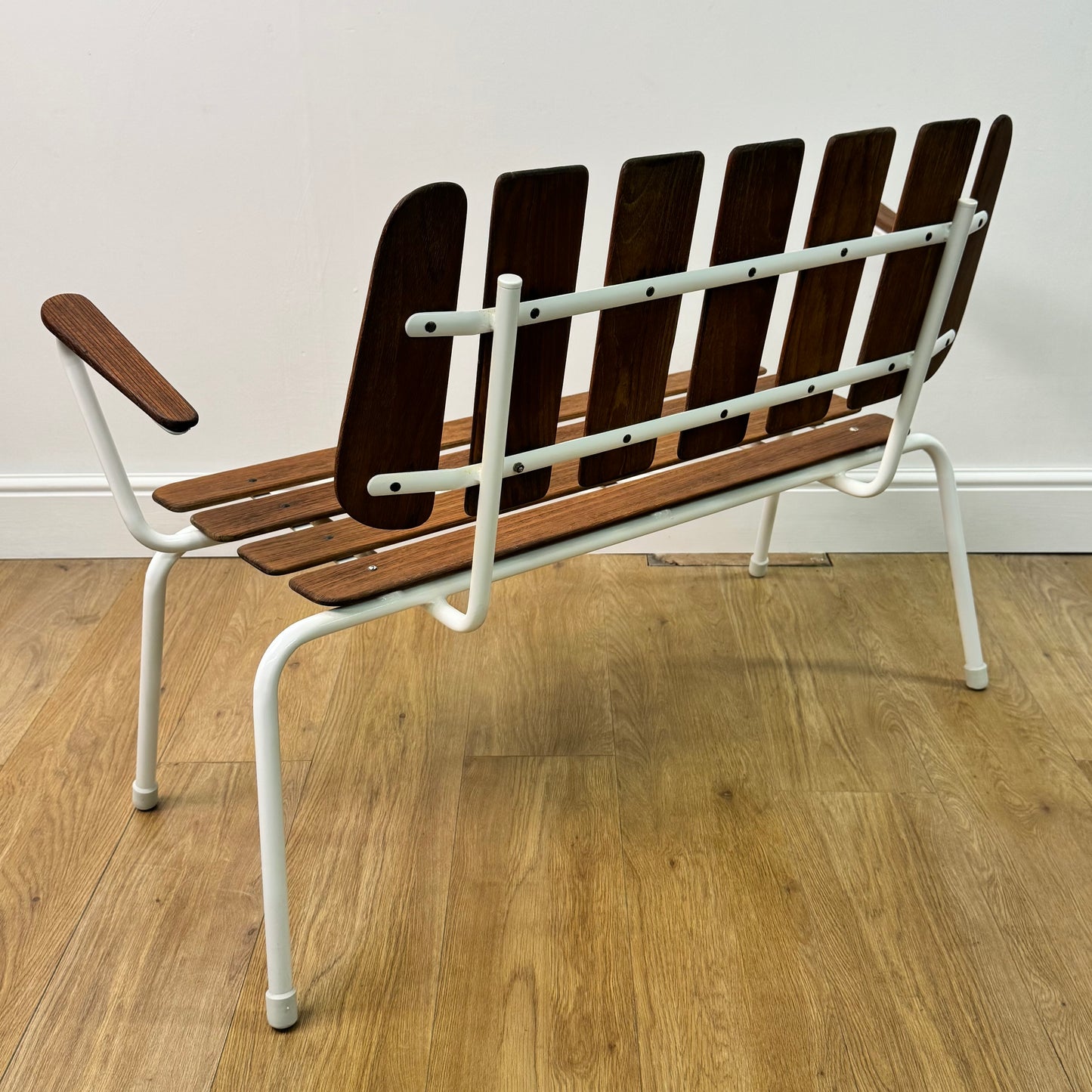 1960s Swedish teak slatted bench