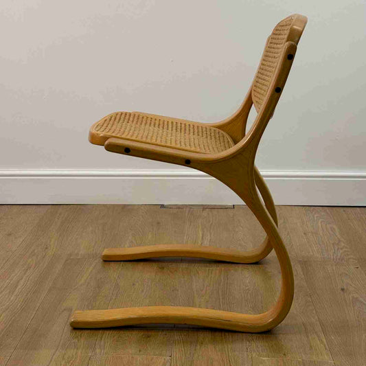 1980s bentwood cantilevered chair