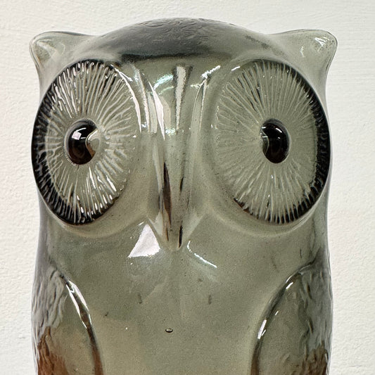 1970s glass owl money box by Cascade