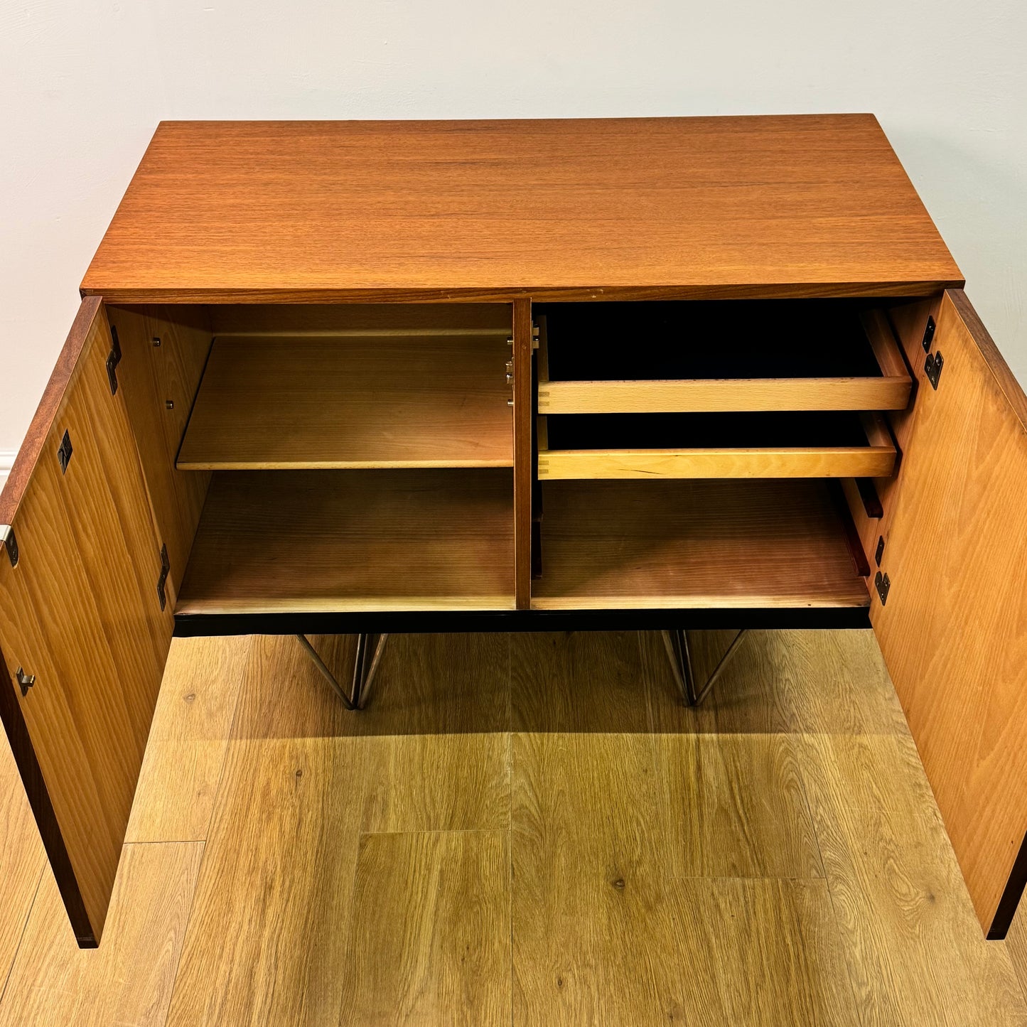 Short 2 door teak sideboard by John & Sylvia Reid for Stag