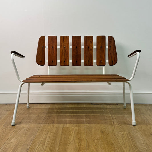 1960s Swedish teak slatted bench