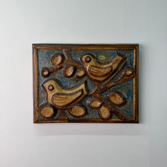Stoneware wall plaque by Soholm Denmark