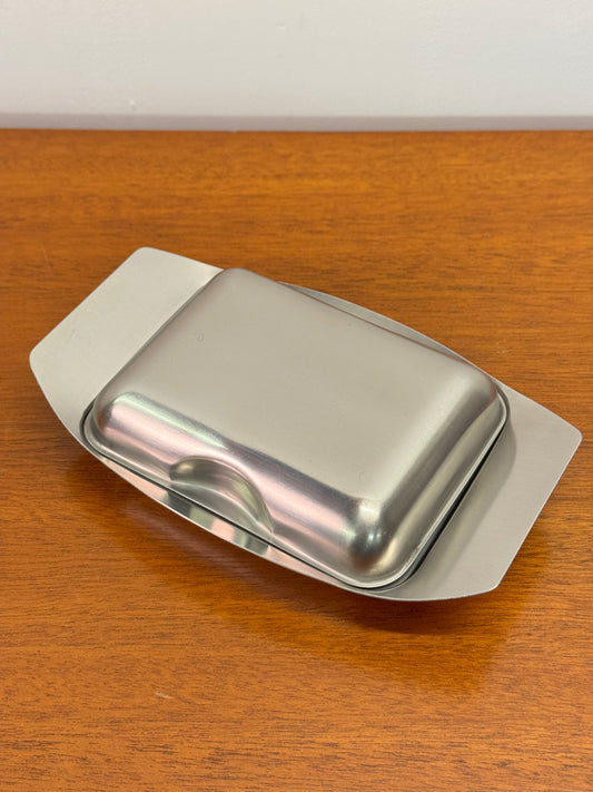 Stainless steel butter dish by Nutbrown