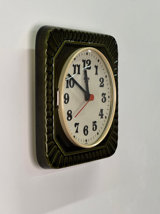 Vintage 1970s ceramic wall clock by Emes