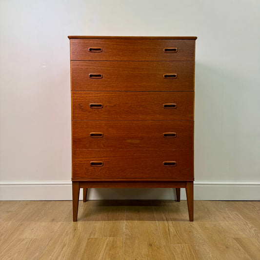 Tall teak chest of drawers by Austin Suite