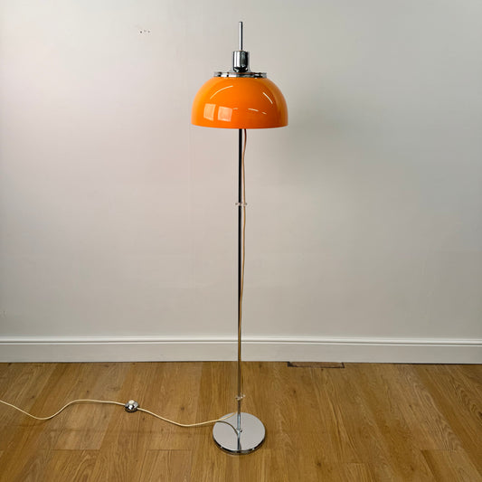 Orange 1970s floor lamp by Guzzini Italy