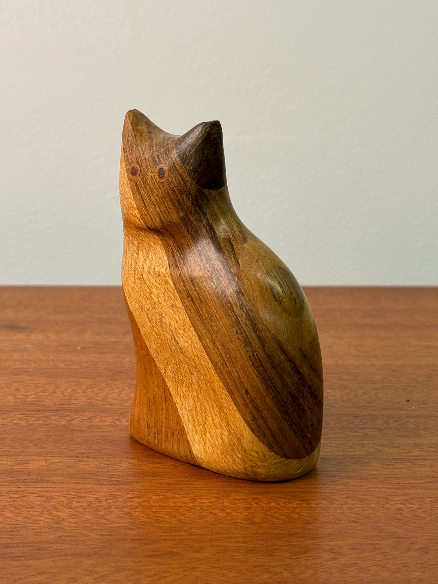1980s wood cat figure