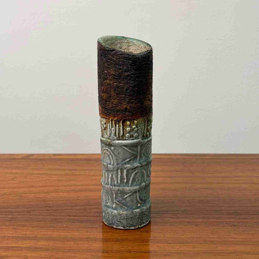 Studio pottery cylinder vase by Alan Wallwork