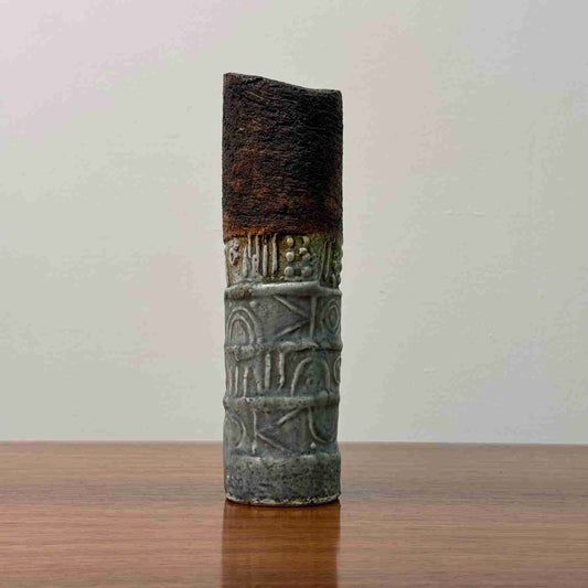 Studio pottery cylinder vase by Alan Wallwork