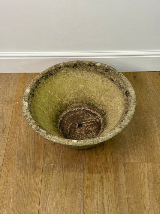 1970s Brutalist conical concrete planter