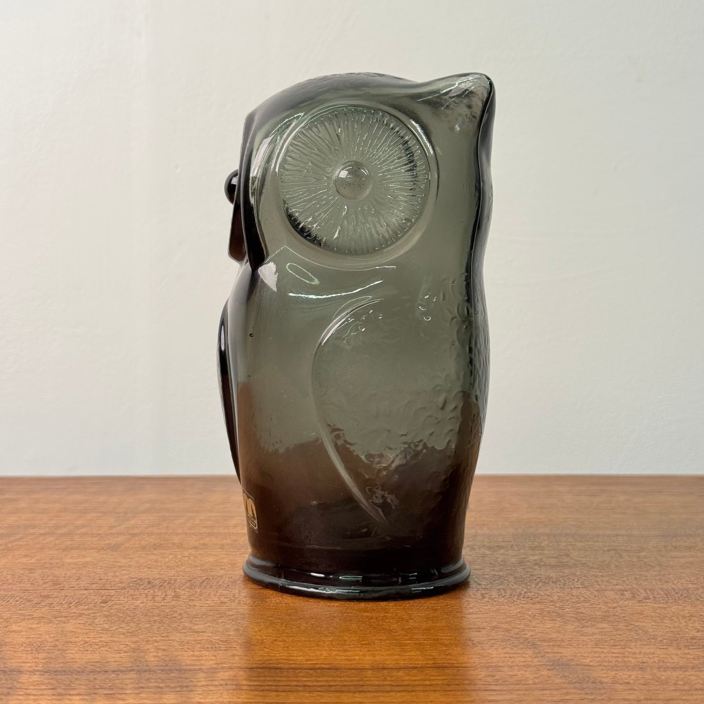 1970s glass owl money box by Cascade