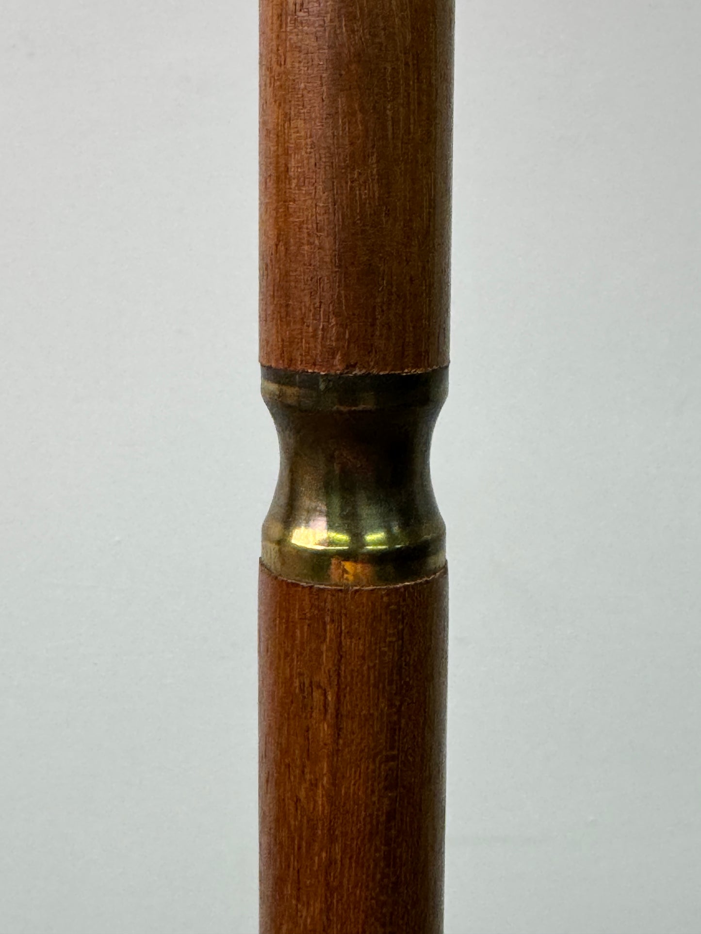 1960s teak and brass standard lamp with vintage fabric shade