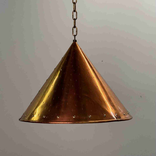 60s copper cone pendent light made in Denmark