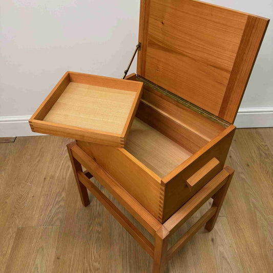 1980s work box on stand