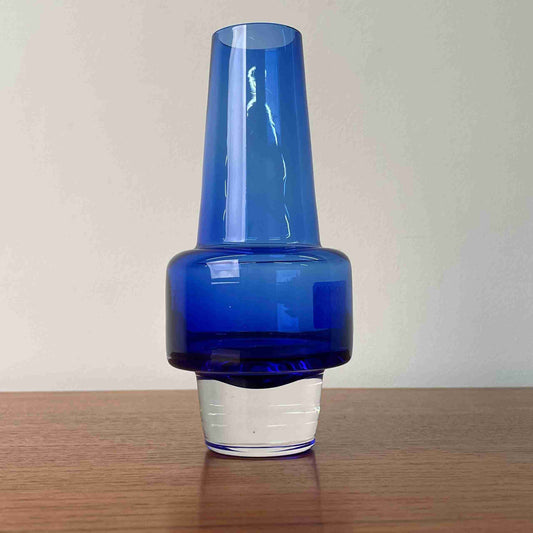 Blue Rocket vase by Sea glasbruk 1960s