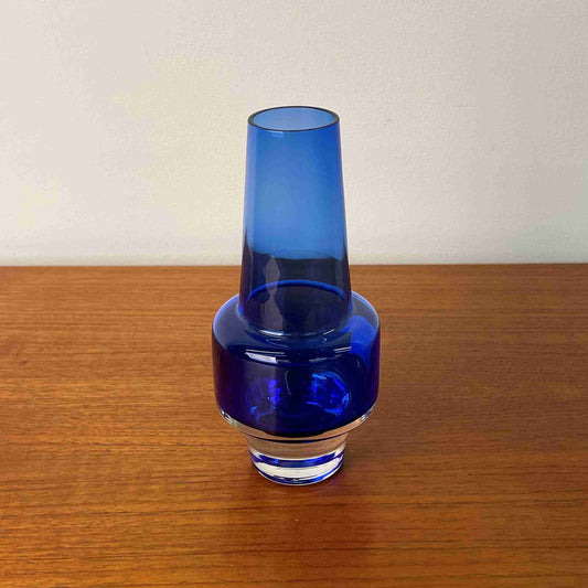 Blue Rocket vase by Sea glasbruk 1960s