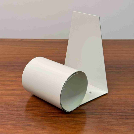 1970s white metal spiral bookend