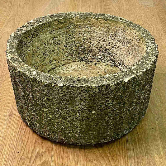 1970s Brutalist single fluted concrete planter