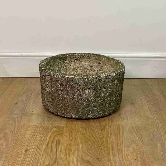 1970s Brutalist single fluted concrete planter