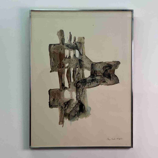 Abstract Oil watercolour by Bryan Kneale 1973