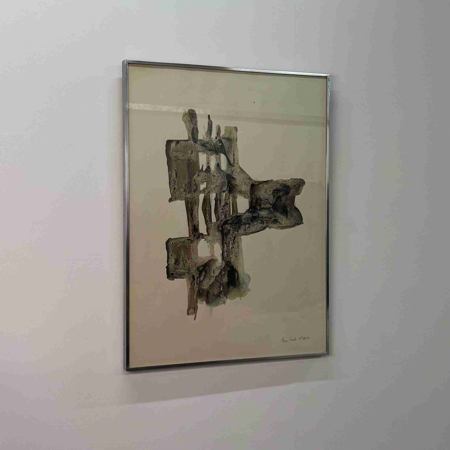 Abstract Oil watercolour by Bryan Kneale 1973