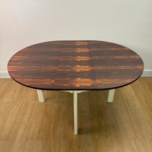 1970s circular rosewood extending dining table made in Italy