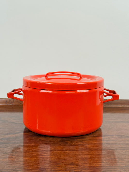 1960s red enamel cookware by Seppo Mallat